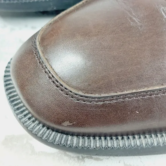 Ermenegildo Zegna Brown Leather Lace Up Business Casual Dress Shoes O714