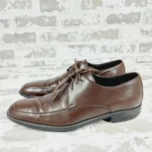 Ermenegildo Zegna Brown Leather Lace Up Business Casual Dress Shoes O714