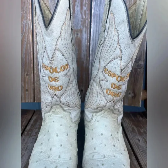 Espolon De Oro‎ Men’s Cream/White Boots Size 7.5