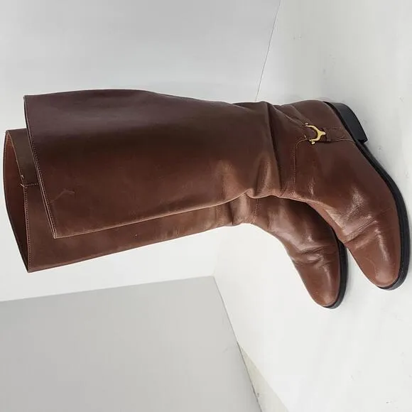Etienne Aigner DERBY Leather Women Brown Boots Size 8M Made in Brazil
