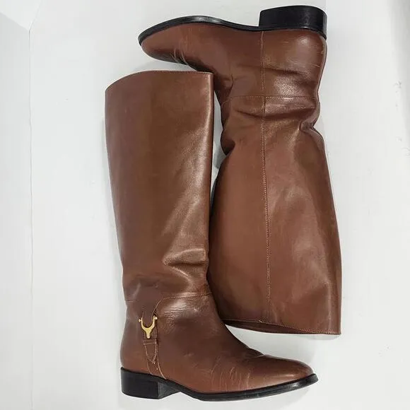 Etienne Aigner DERBY Leather Women Brown Boots Size 8M Made in Brazil