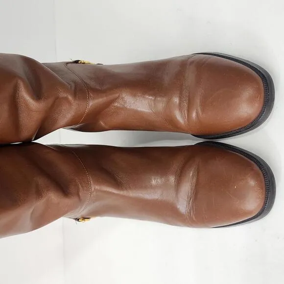 Etienne Aigner DERBY Leather Women Brown Boots Size 8M Made in Brazil