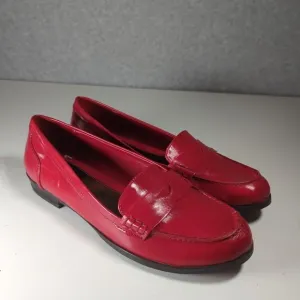 Etienne Aigner Womens Shoes Size 8.5 Red Ox Blood Penny Loafer Old‎ Money Preppy