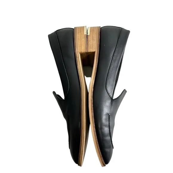 Everlane Womens The Modern Loafer Flat Leather Shoes Sz 11 Black Almond Toe