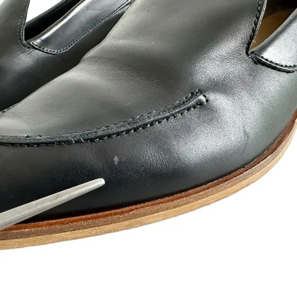 Everlane Womens The Modern Loafer Flat Leather Shoes Sz 11 Black Almond Toe