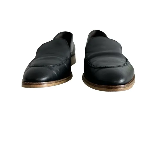 Everlane Womens The Modern Loafer Flat Leather Shoes Sz 11 Black Almond Toe