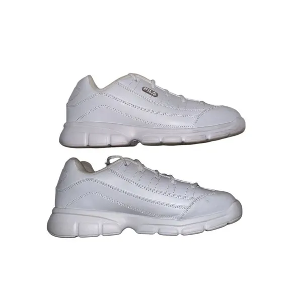 Fila Mens Leverage Training Shoes White Size 10.5 Athletic Sneaker low top retro