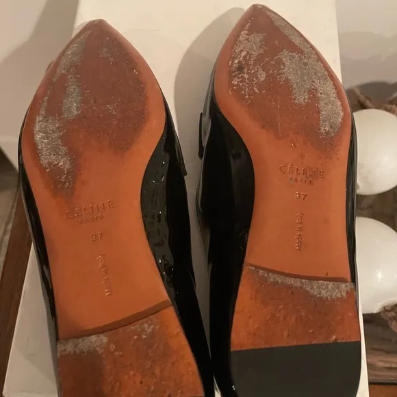 ❤️Final Price❤️Celine’ Pointed Toe Patent Leather Pointed Toe Loafers