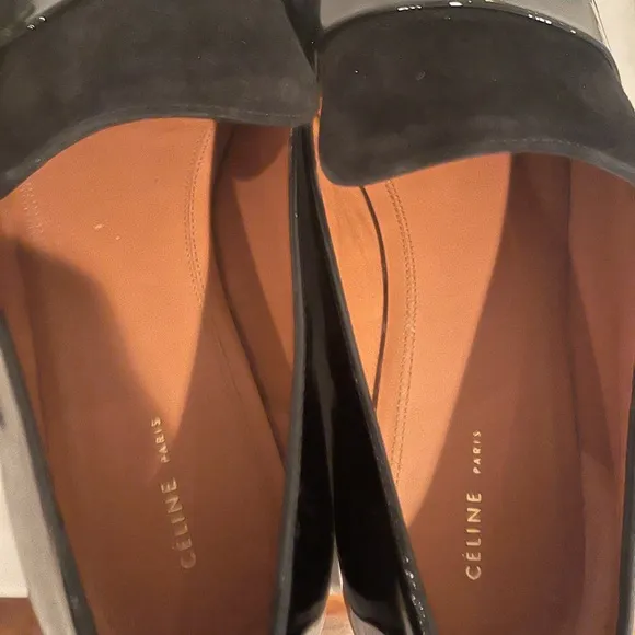 ❤️Final Price❤️Celine’ Pointed Toe Patent Leather Pointed Toe Loafers