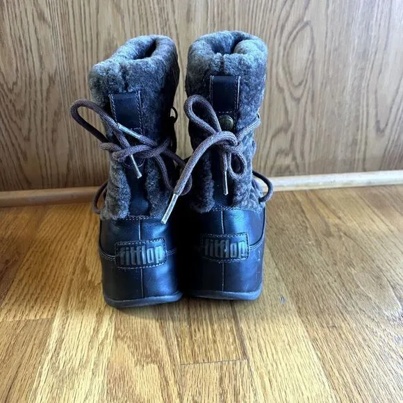 Fitflop Size 7 Shearling Winter‎ Snow Boots Super Blizz Winter Size 7 Waterproof