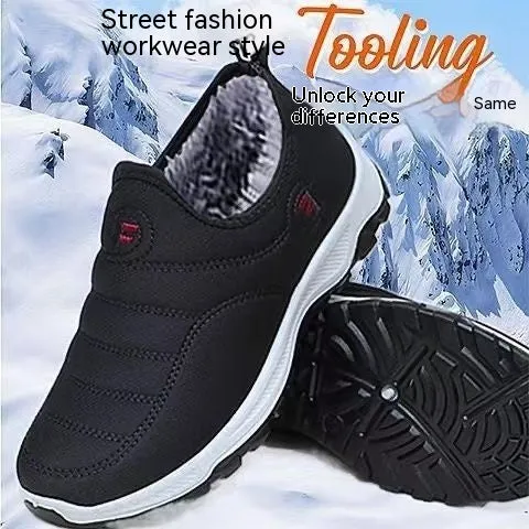 Fleece-lined Waterproof Woodpecker Hiking Shoes - Warm and Durable Footwear for Outdoor Adventures