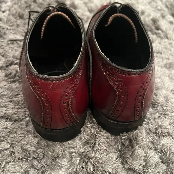 FLORSHEIM Imperial 93328 Burgundy Leather Plain Toe Oxford Men's Shoes US 9.5D