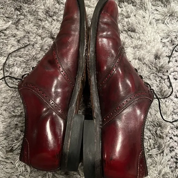 FLORSHEIM Imperial 93328 Burgundy Leather Plain Toe Oxford Men's Shoes US 9.5D