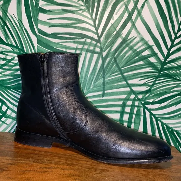 Florsheim Imperial Black Leather Zip Ankle Boots Men’s 10.5 D