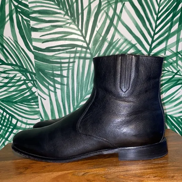 Florsheim Imperial Black Leather Zip Ankle Boots Men’s 10.5 D