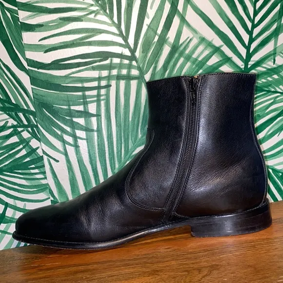 Florsheim Imperial Black Leather Zip Ankle Boots Men’s 10.5 D