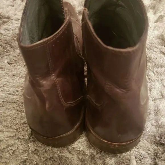 Florsheim Imperial Men’s Leather Zip Ankle Boots Brown Sz 13 (46) Made in Italy