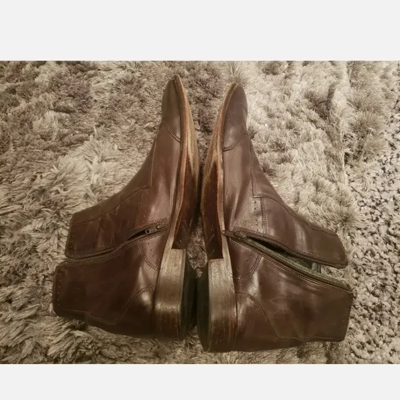 Florsheim Imperial Men’s Leather Zip Ankle Boots Brown Sz 13 (46) Made in Italy