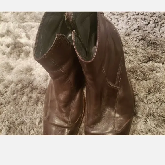 Florsheim Imperial Men’s Leather Zip Ankle Boots Brown Sz 13 (46) Made in Italy