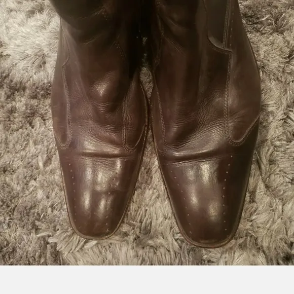 Florsheim Imperial Men’s Leather Zip Ankle Boots Brown Sz 13 (46) Made in Italy