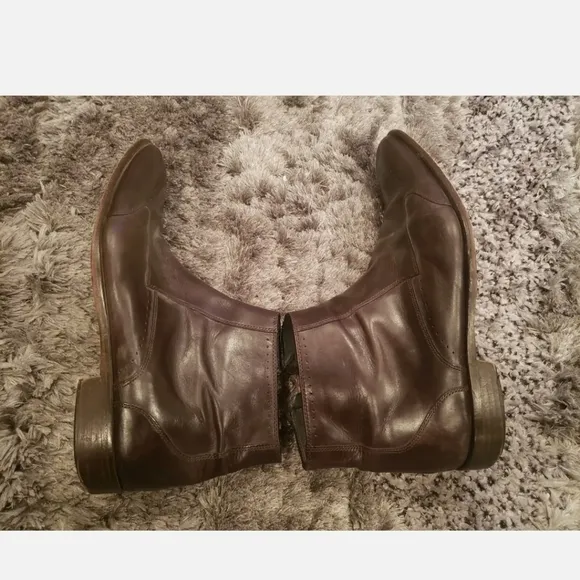 Florsheim Imperial Men’s Leather Zip Ankle Boots Brown Sz 13 (46) Made in Italy