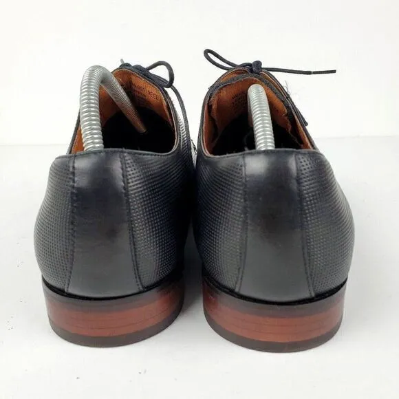 Florsheim Postino Cap Toe Lace Up Oxford Black Leather Shoes Mens 9 Extra Wide