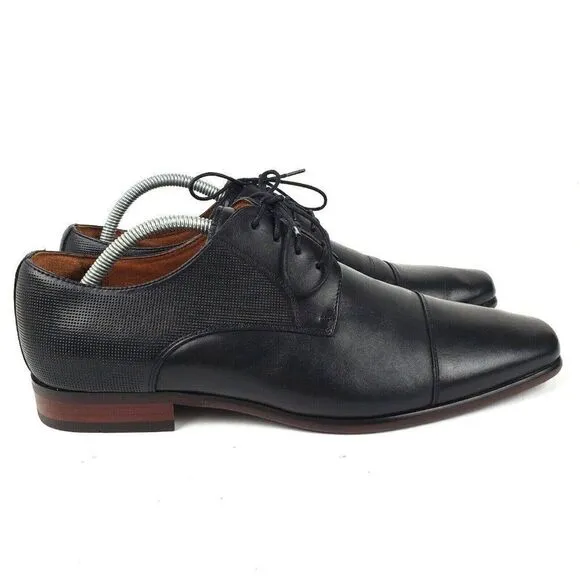 Florsheim Postino Cap Toe Lace Up Oxford Black Leather Shoes Mens 9 Extra Wide