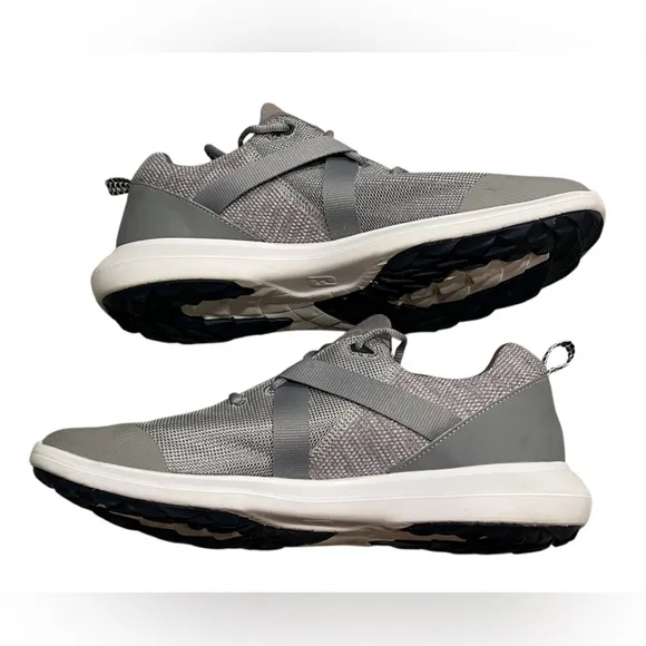 Footjoy FJ Flex Mens Spikeless Golf Shoes Gray White FJ56106 Size 12 EUC
