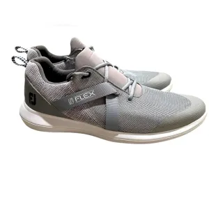 Footjoy FJ Flex Mens Spikeless Golf Shoes Gray White FJ56106 Size 12 EUC