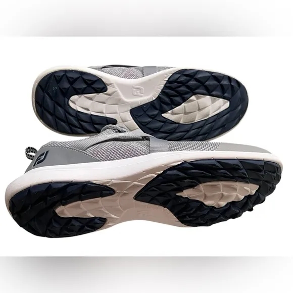 Footjoy FJ Flex Mens Spikeless Golf Shoes Gray White FJ56106 Size 12 EUC