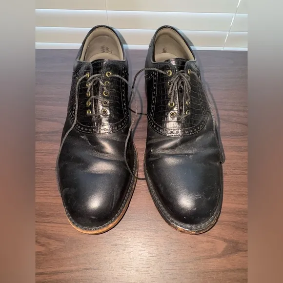 FOOTJOY PREMIER CLASSICS DRY LEATHER LIZARD GOLF SHOES. 50187. SIZE 12D Read des