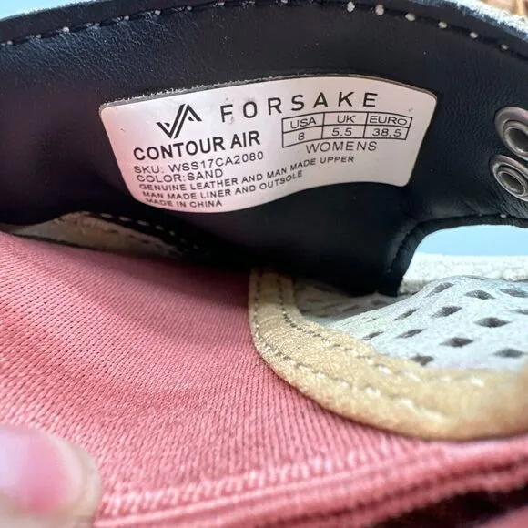 Forsake Contour Air Women's 8 Sand Suede Lace Up Low Top Round Toe Hiking Shoe