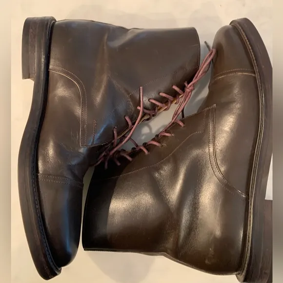 Founders Men’s Cap Toe Boot 8.5. French Calfskin Leather made in Italy