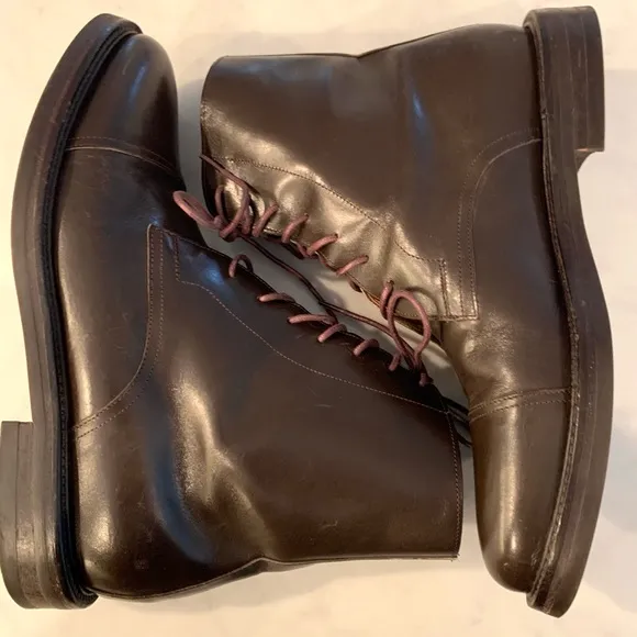 Founders Men’s Cap Toe Boot 8.5. French Calfskin Leather made in Italy