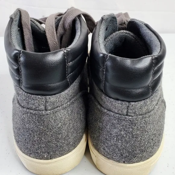 Four Brothers Wool Hi Hiker High-Top Sneakers Gray Office Shoes Size 10.5
