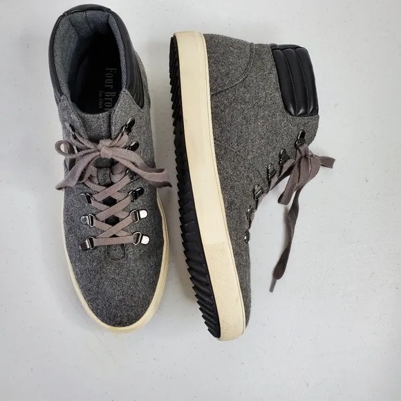 Four Brothers Wool Hi Hiker High-Top Sneakers Gray Office Shoes Size 10.5