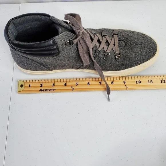 Four Brothers Wool Hi Hiker High-Top Sneakers Gray Office Shoes Size 10.5
