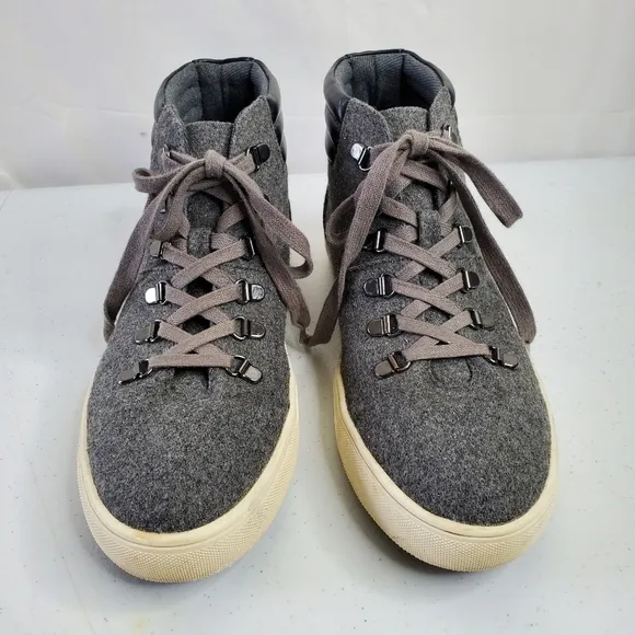 Four Brothers Wool Hi Hiker High-Top Sneakers Gray Office Shoes Size 10.5