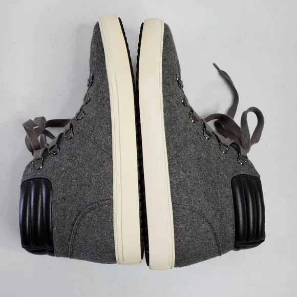 Four Brothers Wool Hi Hiker High-Top Sneakers Gray Office Shoes Size 10.5