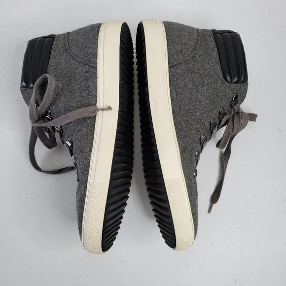 Four Brothers Wool Hi Hiker High-Top Sneakers Gray Office Shoes Size 10.5