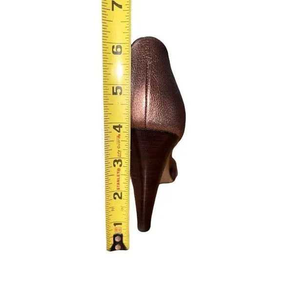 Franco Sarto High Heel W/Open Toe Libero Leather Bronze/Brown Womens Sz 10