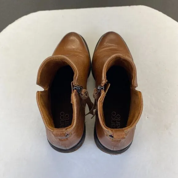 Franco Sarto HYLA Burnished Brown/ Tan Leather Booties Size 8.5 M