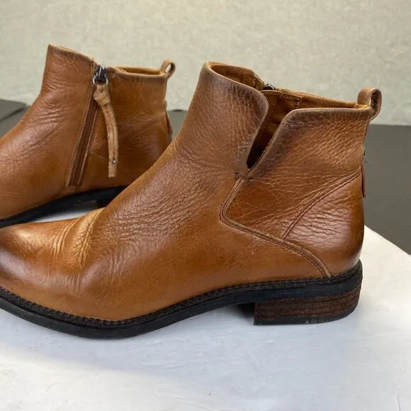 Franco Sarto HYLA Burnished Brown/ Tan Leather Booties Size 8.5 M