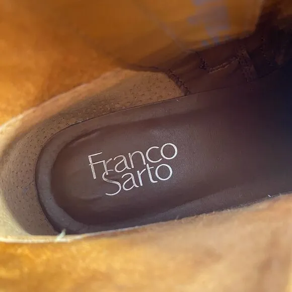 Franco Sarto HYLA Burnished Brown/ Tan Leather Booties Size 8.5 M