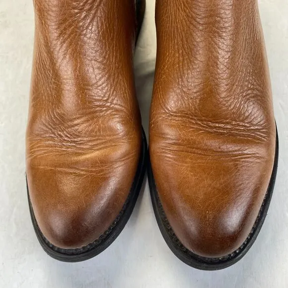 Franco Sarto HYLA Burnished Brown/ Tan Leather Booties Size 8.5 M