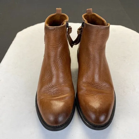Franco Sarto HYLA Burnished Brown/ Tan Leather Booties Size 8.5 M