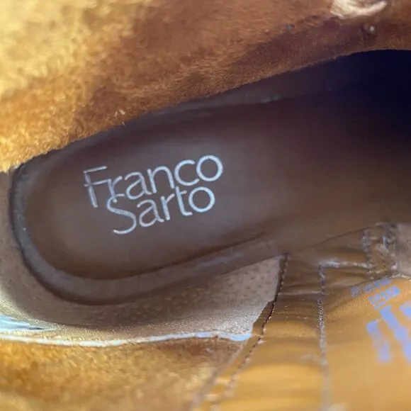 Franco Sarto HYLA Burnished Brown/ Tan Leather Booties Size 8.5 M