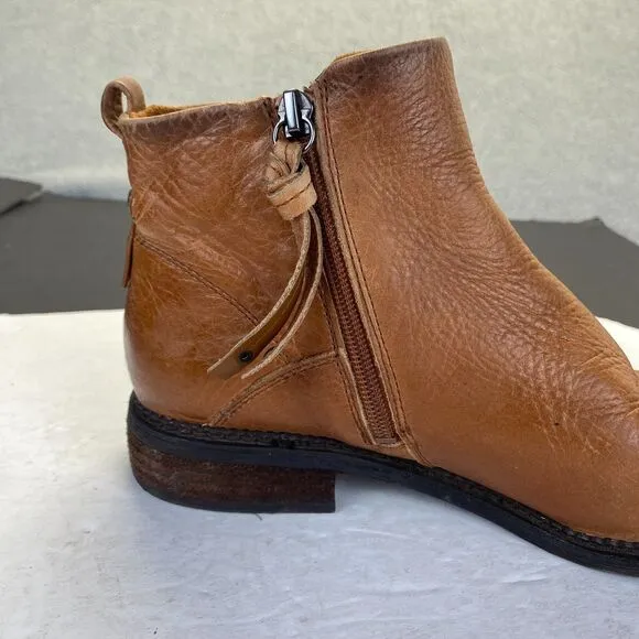 Franco Sarto HYLA Burnished Brown/ Tan Leather Booties Size 8.5 M