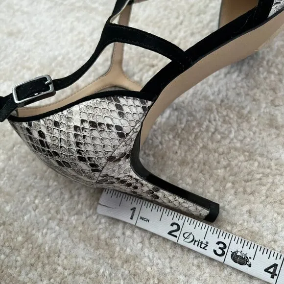 Franco Sarto Jaya 2 Strappy Pointed Toe Pumps Heels Shoes 8 Snakeskin Reptile