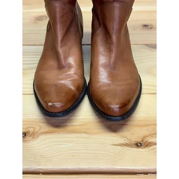 Franco Sarto Women’s Brown Walinda Western Leather Boots Sz 6.5